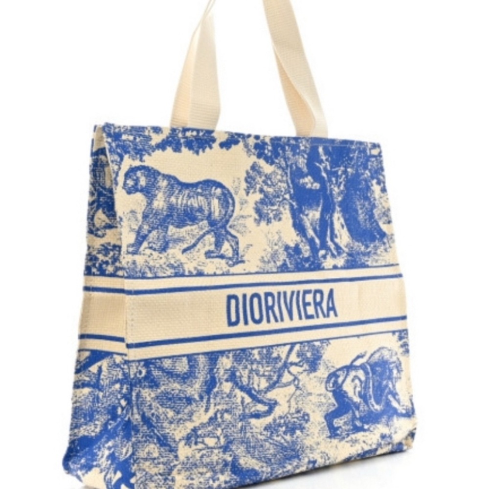 New in bag Christian Dior VIP Dioriviera Raffia Tote in Tan & … - Picture 2 of 9